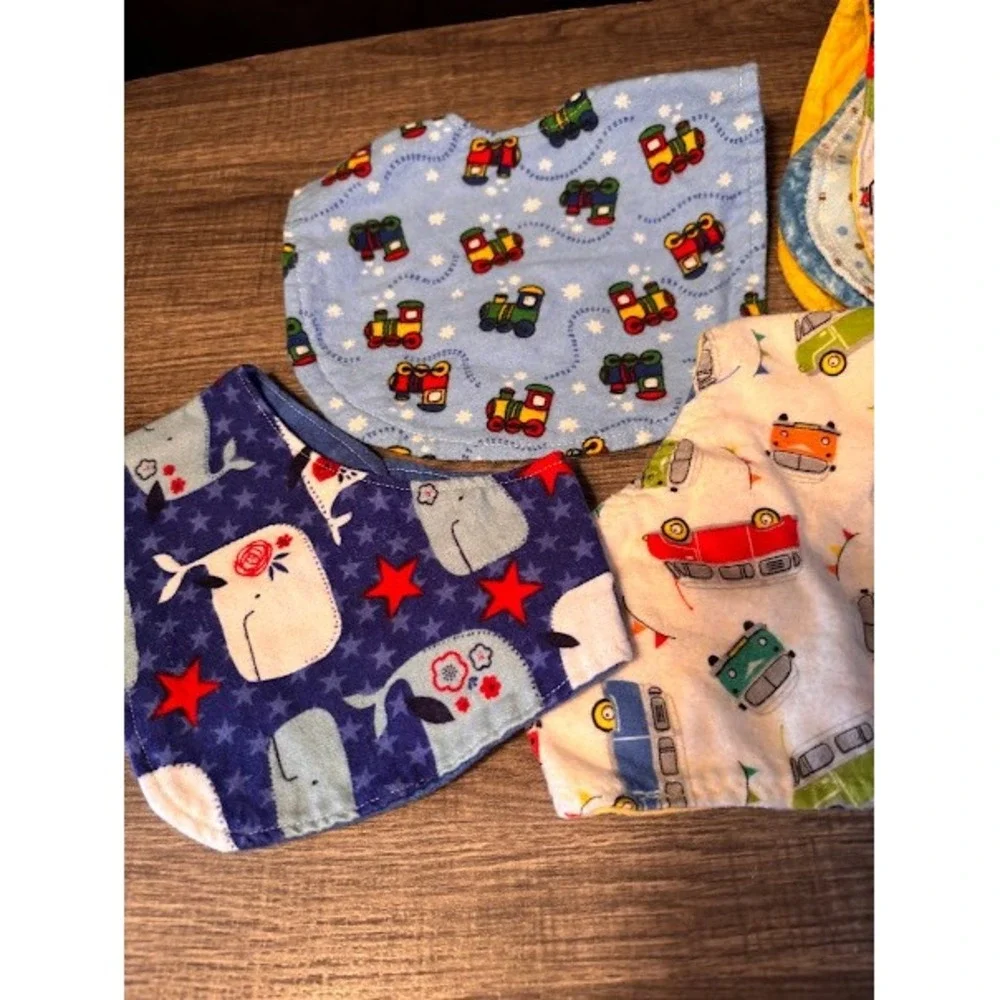Cute Baby Bibs & Burp Cloths Multi Pattern Cars Trains Whales‎ Toddler Drool
